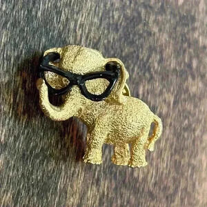 Barry Goldwater Political Pin Elephant wearing Glasses 1964